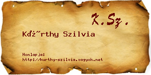 Kürthy Szilvia névjegykártya