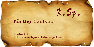 Kürthy Szilvia névjegykártya