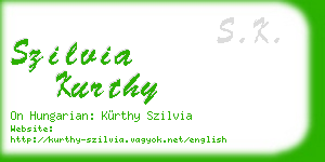 szilvia kurthy business card