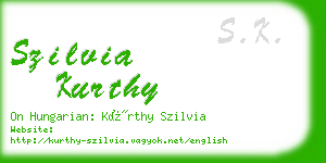 szilvia kurthy business card